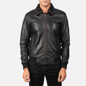 Chaqueta de Cuero para Hombre, Estilo Motero, Cuello Alto, Impermeable, Cortavientos, Ajustada, al por Mayor, Personalizable (OEM) - Product Image 1