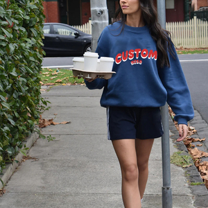 Sweat-shirt à tricoter à motif solide d'hiver pour femmes avec automne brodé pour impression bouffante personnalisé en gros courte longueur au-dessus du genou - Product Image 2