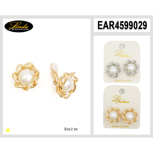 Orecchini Vintage placcati oro con Clip geometrici a croce con diamanti a pera stile a cerchio alla moda per festa di nozze o regalo - Product Image 5