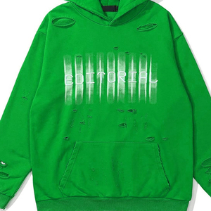 New Fashion OEM Men's Distressed Hoodies in High Quality <b>Material</b> Quick Dry Breathable Distressed Men Hoodies with Custom Colors - Product Image 4