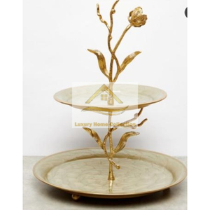 Reindeer Head Glass Cake Cover Aluminum Cast Indian Hand Made Low Price Solid Metal Table Centerpiece <b>for</b> Wedding <b>Cup</b> Cake Stand - Product Image 5