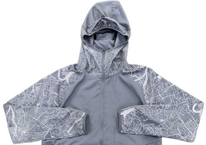 Chaqueta corta cortavientos de dos piezas informal personalizada de alta calidad para hombre, conjunto de poliéster reflectante/algodón de secado rápido - Product Image 5