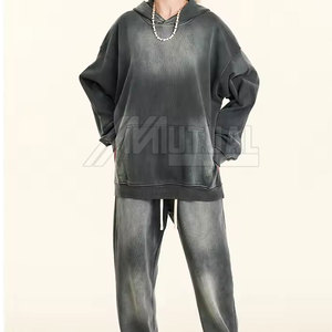 Survêtement de lavage à l'acide de haute qualité pour femmes doux et confortable avec col à capuche tendance Design à motif solide - Product Image 2
