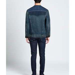 Chaqueta de camisa para hombre, marca informal, azul, suelta, Pakistán, hermosa, última Camisa vaquera para hombre, chaqueta vaquera sin cuello - Product Image 3