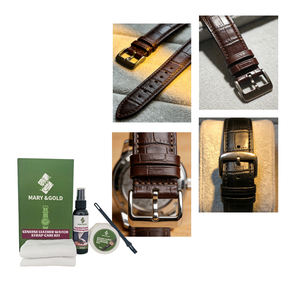 Kit <span class=keywords><strong>professionnel</strong></span> de nettoyage et d'entretien <span class=keywords><strong>pour</strong></span> bracelets de montres en cuir avec brosse et chiffon <span class=keywords><strong>pour</strong></span> la <span class=keywords><strong>restauration</strong></span> des bracelets de montres connectées - Product Image 2