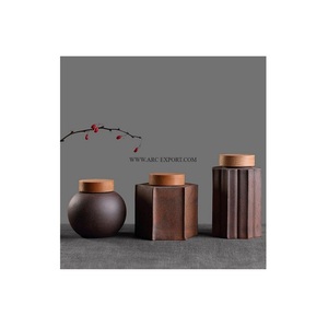 <b>Set</b> of 3 Vintage Metal Iron Material Kitchen Tin Pots Attractive Designing New Arrival Unique Tea Sugar and Coffee <b>Canisters</b> - Product Image 1