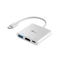 Hub USB-C 5-en-1 en aluminium avec 2 ports USB 2.0 + 1 port USB 3.0, modèle 1500123, pour la charge et le transfert de données sur PC