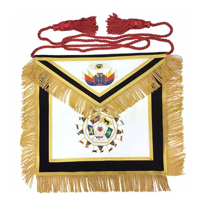 Tabliers de maître du passé maçonnique de broderie de fil de lingot personnalisés Tablier de maître du passé Regalia Nouvelle arrivée 2025 Service OEM - Product Image 1