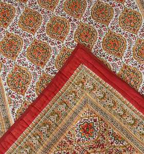 Edredón Kantha de algodón indio de alta calidad, funda de cama hecha a mano Bohemia, estampado de bloques de mano intrincado, tendencia de Hotel para el hogar - Product Image 6