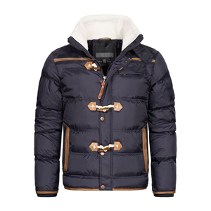 Vêtements d'hiver à fermeture éclair veste parka pour hommes veste élégante en fourrure à col montant vêtements de saison froids avec logo personnalisé vente en ligne - Product Image 6