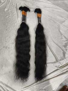 Paquete de cabello indio sin procesar Natural 100%, extensiones de cabello humano ondulado húmedo a granel sin trama, trenzado barato, cabello humano sin trama a granel - Product Image 6
