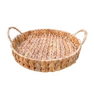 BANDEJA DE JACINTO DE AGUA tejida a mano CESTA DE ALMACENAMIENTO DE FRUTAS con 2 asas Tamaños personalizados Proveedor de Vietnam - Product Image 1