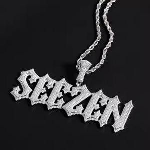 Pendentif SEEZEN serti de diamants en moissanite, bijoux hip-hop personnalisés, pendentif en diamant pour homme - Product Image 3