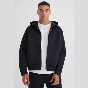 Sweat à capuche zippé à doublure thermique surdimensionné pour hommes Hip Hop Streetwear pour impression bouffante personnalisé OEM hiver sweats à capuche thermiques zippés - Product Image 2