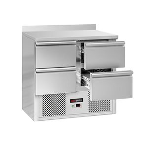 Réfrigérateur de comptoir commercial ECO - 900x700mm - avec 4 tiroirs - avec rebord - capacité 240 litres - Product Image 1