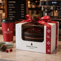 Boîtes à gâteaux personnalisées AT PACK avec fenêtre, emballages de pâtisserie haut de gamme pour gâteaux, pâtisseries et emballages cadeaux