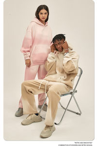 Nouvel arrivage de pantalons de survêtement délavés au soleil personnalisables pour hommes lettres de broderie de détresse nouveau design de costumes de survêtement de marque privée - Product Image 3