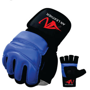MMA Grappling Training Sparring Mitts Gants en cuir Demi-doigts Unisex Fitness Body Building - Product Image 3