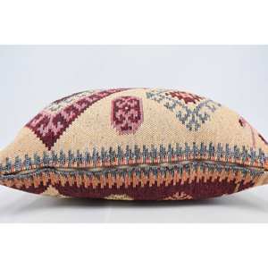 Oreiller Kilim Patchwork bohème de luxe 28x28 pouces coussin en laine marron tissé Vintage moelleux pour vivre literie décor de noël - Product Image 5