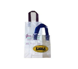 Bolsa de plástico Flexible y reutilizable con asa de bucle suave, bolsas de compras de lujo con logotipo personalizado, HDPE, reciclable, para compras de alimentos - Product Image 2