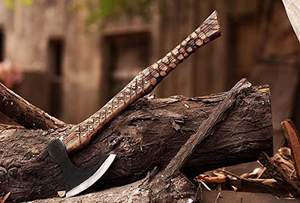 Hache Tomahawk en acier au carbone de haute qualité SCL, nouveau design, avec manche en bois, qualité industrielle, pour la survie en extérieur - Personnalisable - Product Image 2
