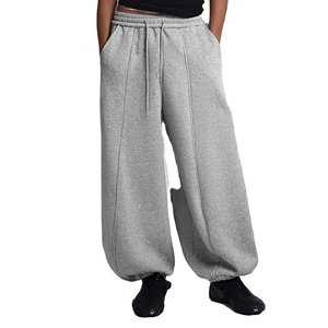 Pantalones de chándal holgados unisex de 400 g/m² con puños, estilo hip-hop, gruesos y apilados, de corte medio, para hombre, modelo 2026 personalizado - Product Image 1