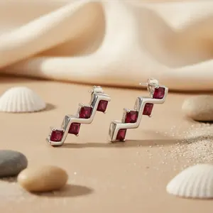 "GIA-Certified Trendy White <b>Gold</b> Turquoise <b>Drop</b> <b>Earrings</b> for Women <b>Gold</b> Plated" - Product Image 2