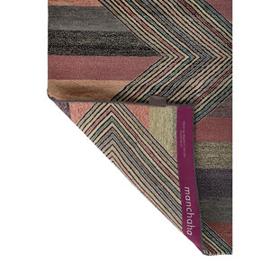 Alfombra Manchaha de Lana y Seda de Bambú Anudada a Mano, Gris y Negra, Tamaño 9x12, Rectangular, Diseño Chevron, para Sala de Estar, Pasillo, Modelo Les-1033-B - Product Image 5