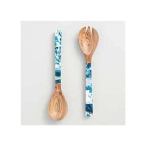 Outils à salade en bois de haute qualité avec manche en os de marbre Ustensiles de cuisine modernes et durables Ensemble de cuisine Outils de cuisine - Product Image 5