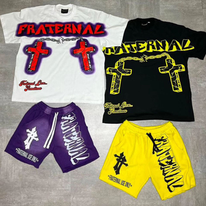 Custom graphic t <b>shirt</b> and shorts set <b>mens</b> printed streetwear 2 piece outfit breathable cotton blend <b>summer</b> wear - Product Image 6