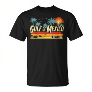 T-Shirt Vintage Stile Retro Golfo del Messico, Abbigliamento Promozionale Elegante - Product Image 2