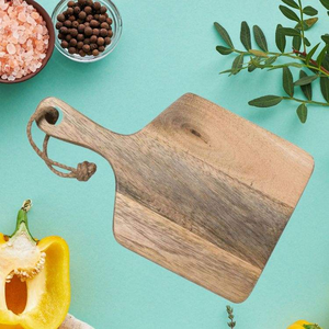 Tabla de cortar de verduras de madera de acacia, tabla de cortar de bambú, tabla de desayuno de madera para cocina de glowin fashion - Product Image 5