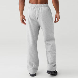 Vente chaude Hommes Streetwear Blanc Pantalon De Survêtement Surdimensionné Coton Français Terry Acide Lavage Soleil Fané Brut Ourlet Pantalon De Survêtement Évasé Pour Hommes - Product Image 6