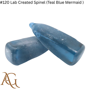 Spinelle cultivée en laboratoire # 120 pierres brutes synthétiques de spinelle flamme fusionnée, bleu sarcelle, effet sirène, certifiées, créées et simulées - Product Image 3