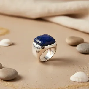 Art Palace 925 Silver Blue Sapphire <b>Ring</b> for Women Elegant Gemstone Jewelry Everyday Wear - Product Image 1
