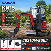 Mini-excavatrice Zero Tail 1,5T avec moteur diesel, commande par joystick, système à double pompe pour espaces étroits