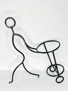 Soporte de botella de vino con diseño de Luna, botella de decoración y vidrio, chapado en cobre antiguo a precio barato de la India - Product Image 5