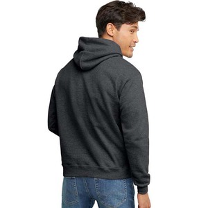 Vente en gros de sweats à capuche pour hommes de qualité supérieure, brodés, à fermeture éclair, unis, en molleton de coton gris, couleur personnalisée - Product Image 2