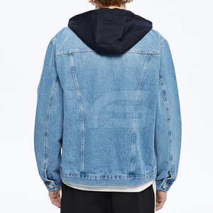 เสื้อแจ็คเก็ตผ้าเดนิมมีฮู้ดสำหรับผู้ชายเสื้อโค้ทขนแกะเนื้อวิสโคสกรอบผ้าไหมพิมพ์โลโก้ออกแบบได้ตามต้องการสำหรับฤดูหนาว - Product Image 4