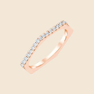 Anillo Angular de Oro Sólido de 14K con Diamante Hexagonal y Diamante Redondo Cultivado en Laboratorio de 0.24 Quilates F-VS para Novia, Boda, Compromiso, Fiesta - Product Image 1