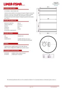 ถังทรงกระบอกเหล็กเคลือบคุณภาพดีที่สุด ขนาด 27.8 ลิตร เส้นผ่านศูนย์กลาง 300 x 422 มม. ปรับแต่งได้ พร้อมหูหิ้วและรูเท - Product Image 2