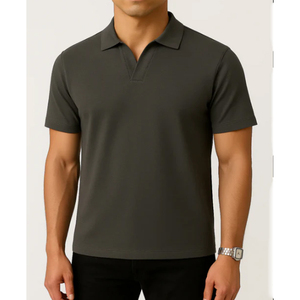 Polo de Manga Corta Formal de Alta Calidad, Jersey Sólido, Absorbe la Humedad, Logotipo Frontal ODM, para Hombre - Product Image 6