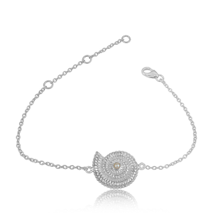 Indian Fresh Water Pearl <b>Gemstone</b> <b>Bracelet</b> Ammonite Shell Design Sterling Silver <b>Bracelet</b> Jewelry Supplier - Product Image 4