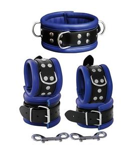 Leather <b>Bondage</b> Set Collar & <b>Cuffs</b> - Product Image 1