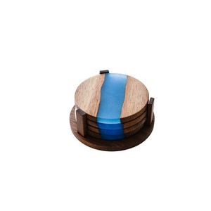 Prix de gros Sous-verre en bois en résine époxy personnalisé Sous-verre en résine design Sous-verre en résine personnalisé pour la décoration de bureau de restaurant à domicile - Product Image 5