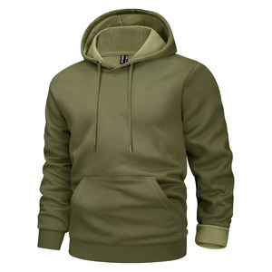 Sweat-shirt à capuche en molleton de coton surdimensionné pour hommes, sweat-shirt à capuche à épaules tombantes avec logo personnalisé, vêtements chauds d'hiver - Product Image 1