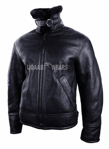 Vestes en cuir d'aviation pour hommes RAF B3 en véritable peau de mouton, doublure chaude en fourrure, veste en cuir d'aviateur, OEM - Product Image 6