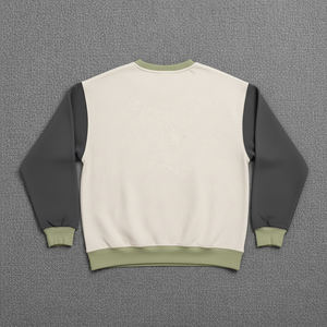 Sweat-shirt en molleton à col rond surdimensionné brodé pour homme de haute qualité, couleur contrastée, 100% coton, confortable et élégant - Product Image 2