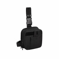 Bolsa Táctica Médica para Pierna, Bolsa Molle, Botiquín de Primeros Auxilios, Bolsa de Emergencia, Oxford Negro 18x8x33cm, Caza al Aire Libre