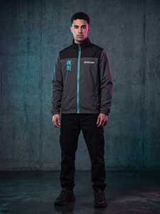 เสื้อแจ็คเก็ตไนลอนทรงโอเวอร์ไซส์แบบคัสตอม OEM สไตล์ Cyberpunk สีชาร์โคล ผู้ผลิตเสื้อผ้าสตรีทแวร์สำหรับทุกเพศ - Product Image 1